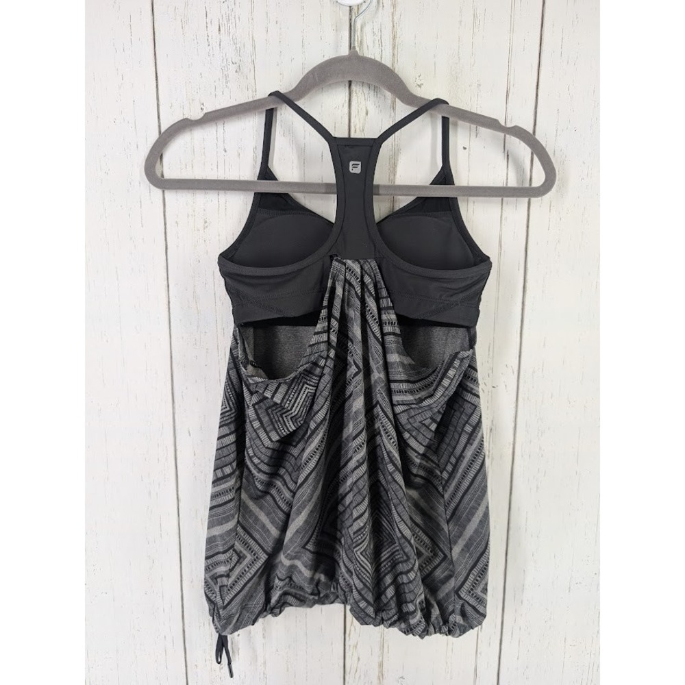 Fabletics Size Medium Gray Black‎ Norwalk Taos Print Active Tank Top - Picture 5 of 6